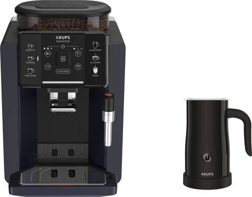 KRUPS EA910B.23 Sensation Kaffeevollautomat – Filterkaffee-Funktion, 360° Milchaufschäumer